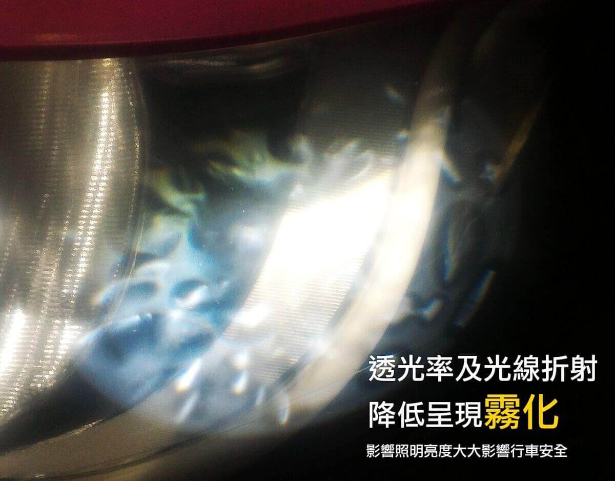 透光率及光線折射降低呈現霧化