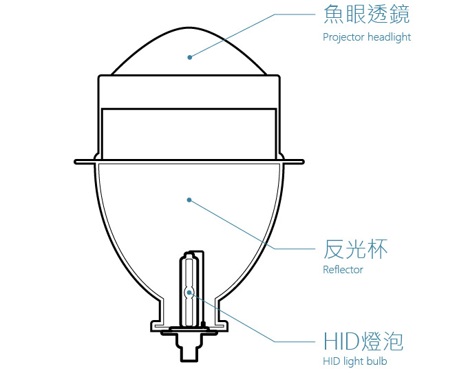 HID魚眼構造